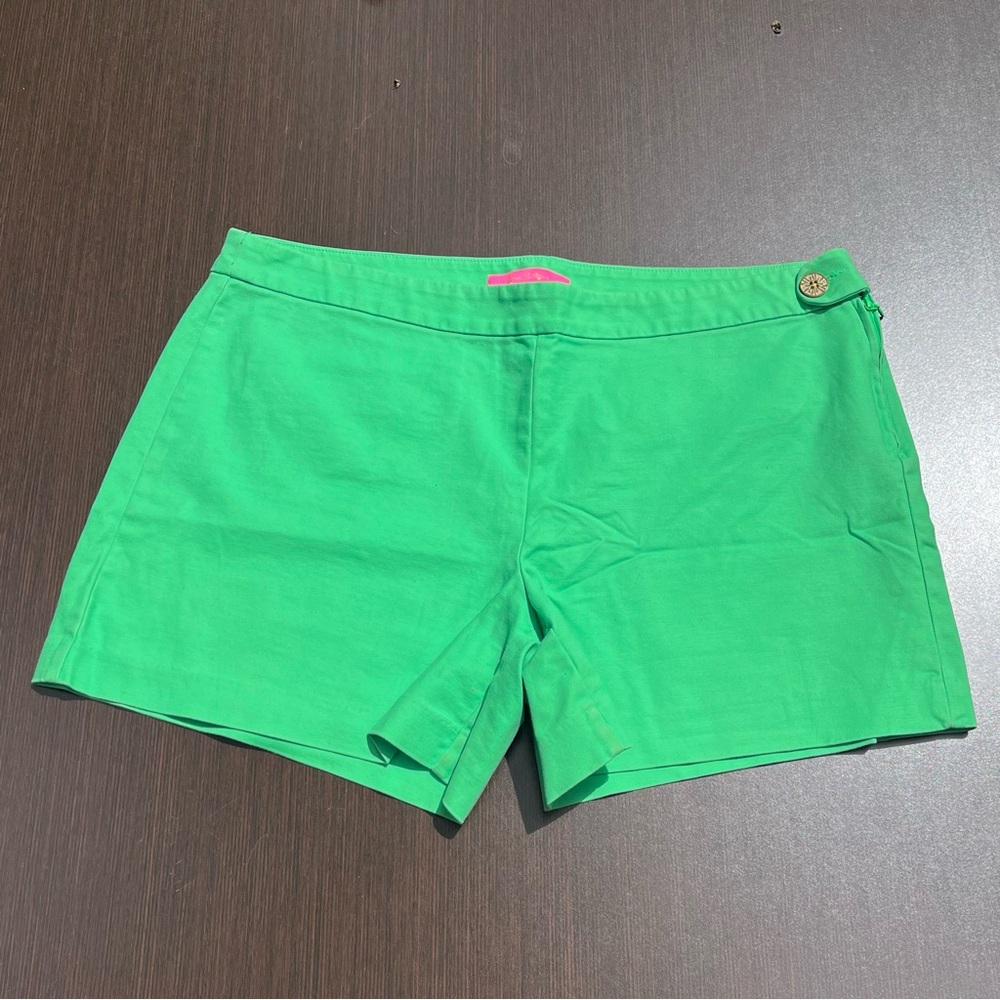 Lilly Pulitzer Green Cotton Stretch Shorts Alesia Cabana Green